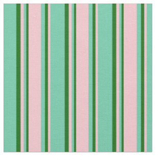 Aquamarine, rosa und dunkelgrüne Streifen Stoff
