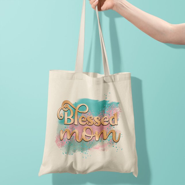 Aquamarine Rosa- und Gold-Glitzer-Typografie der g Tragetasche (Von Creator hochgeladen)