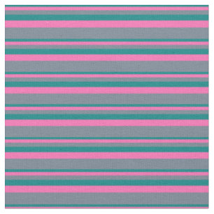 Aquamarine, rosa und schiefergraue Streifen Stoff