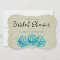 Aquamarine Rose auf dem Brautparty Tan Damask