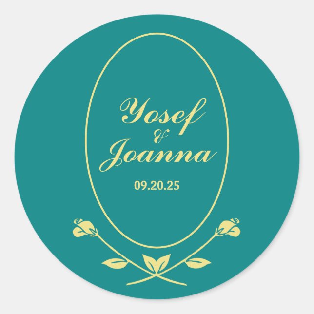 Aquamarine Rose Runder Aufkleber (Vorderseite)