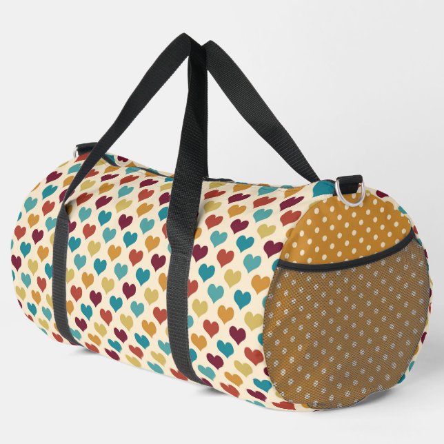 AQUAMARINE ROTE ORANGE YELLOW PATTERN DUFFLE BAG (Rechte Ecke)
