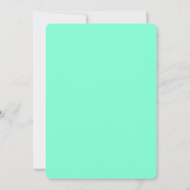 Aquamarine Rounded Invitations - Custom Designs Einladung (Rückseite)