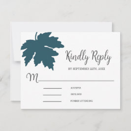 Aquamarine RSVP-Karte für Ahornleder RSVP Karte