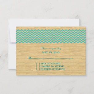 Aquamarine rustikale Zickzack Ansprechkarte RSVP Karte