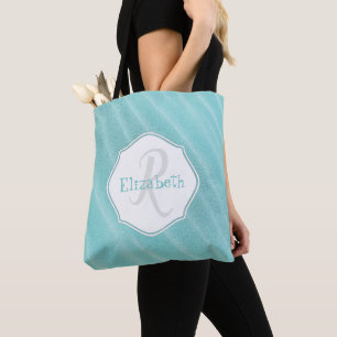 Aquamarine Sand Ripples Personalisierte Tasche