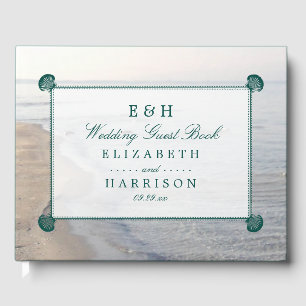 Aquamarine Scallop, Hochzeit am Strand Gästebuch