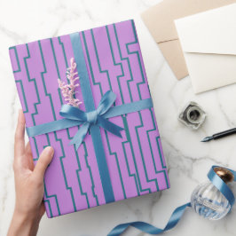 Aquamarine Schaltlinien Geschenkpapier