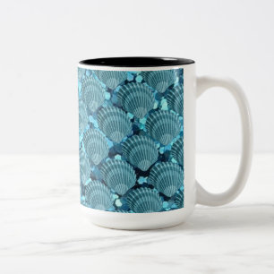 Aquamarine Scheinseashell-Tasse Zweifarbige Tasse