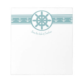 Aquamarine Schiffe Rad Personalisiert Notepad Notizblock