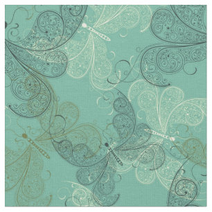 Aquamarine Schmetterlinge 2 Stoff