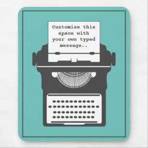 Aquamarine Schreibmaschinenbenutzerdefinierte Vint Mousepad
