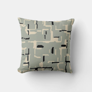 Aquamarine Schwarz Beige Moderne Kissen