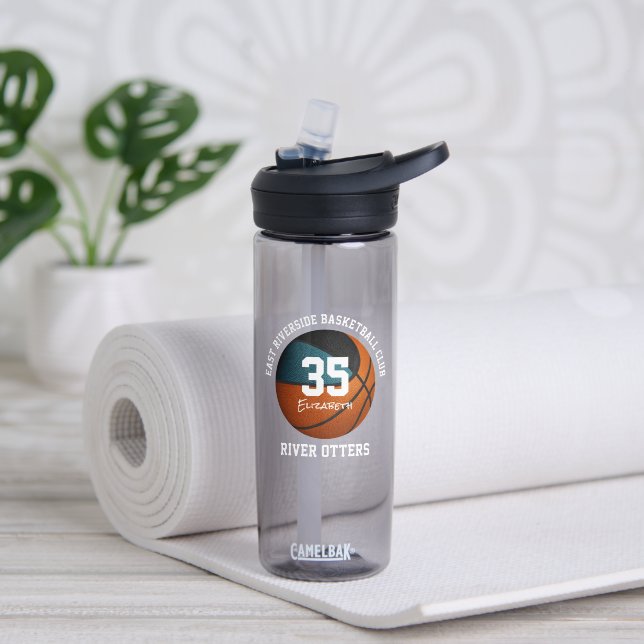 Aquamarine schwarze Basketballmannschaft - persona Trinkflasche (Yoga)