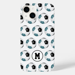 aquamarine schwarze Mannschaftssportfarben Fußball Case-Mate iPhone 14 Hülle