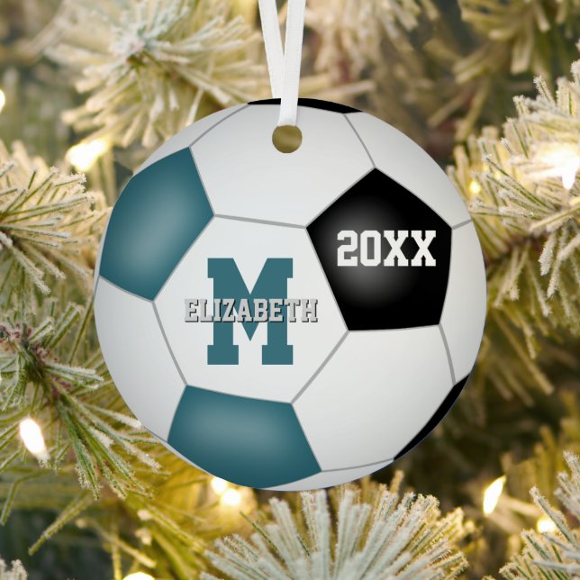 aquamarine schwarze Schulmannschaft färbt Keepsake Ornament Aus Metall (InSitu)