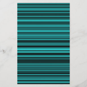 Aquamarine schwarze Streifen Briefpapier