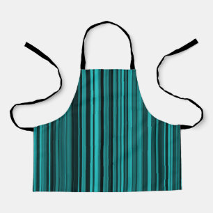 Aquamarine schwarze Streifen Schürze