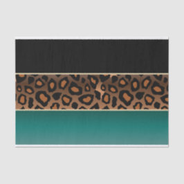 Aquamarine, schwarze und jaguare Print Seidenpapier