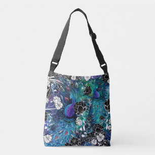 Aquamarine, schwarze und weiße Handtasche