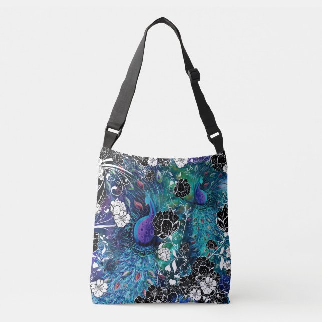 Aquamarine, schwarze und weiße Handtasche (Vorderseite)