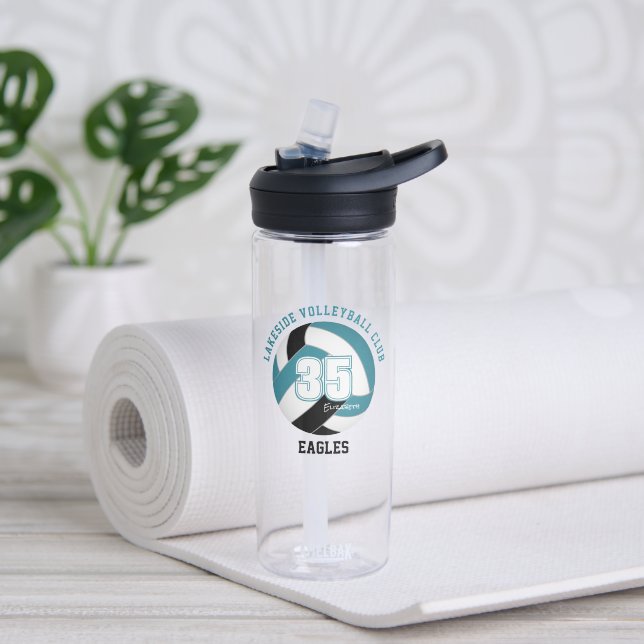 aquamarine schwarze Volleyball-Mannschaft färbt Ju Trinkflasche (Yoga)