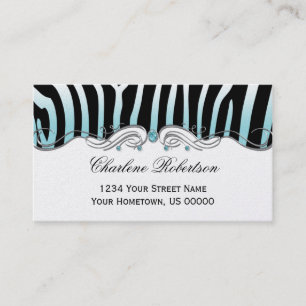 Aquamarine schwarze Zebra-aquamarine Visitenkarte