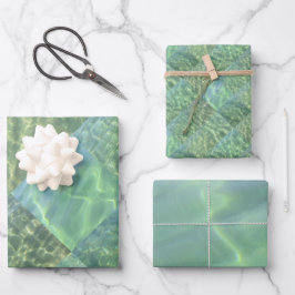 Aquamarine Seafoam Aqua Geschenkpapier Set