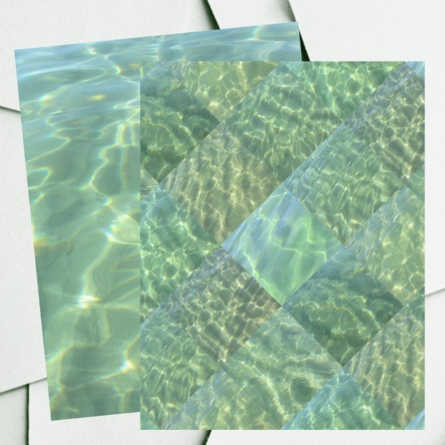Aquamarine Seafoam Water Patchwork Scrapbook Paper (Von Creator hochgeladen)