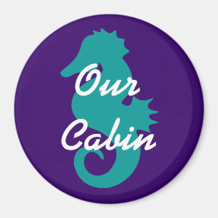 Aquamarine SeepferdStateroom Tür-Markierung Magnet