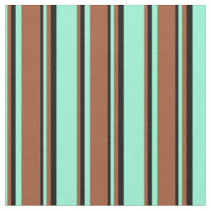 Aquamarine, Siena und Schwarz Farbmuster Stoff