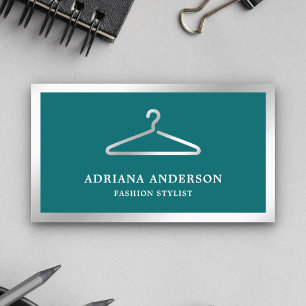 Aquamarine Silberkleidung Hanger Fashion Stylist Visitenkarte