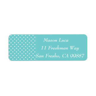 Aquamarine Sky Polka Dot Template Labels