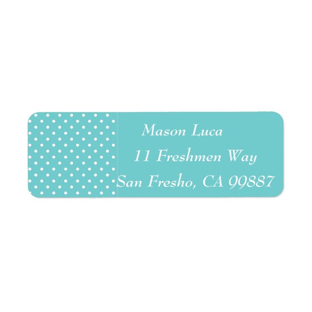 Aquamarine Sky Polka Dot Template Labels (Vorne)