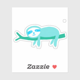Aquamarine Sloth an einer Zweigstelle Aufkleber