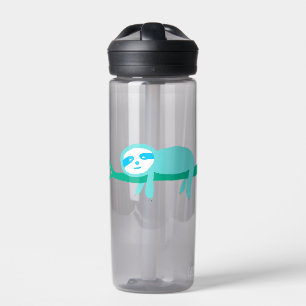 Aquamarine Sloth an einer Zweigstelle Trinkflasche