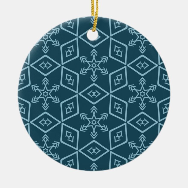 Aquamarine Snowflake Keramik Ornament (Vorne)