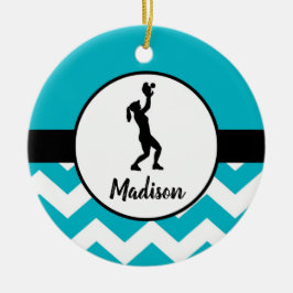 Aquamarine Softball-Verzierung Keramik Ornament