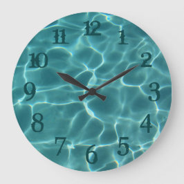 Aquamarine Splash-Nummern Schwimmbad Wall Uhr