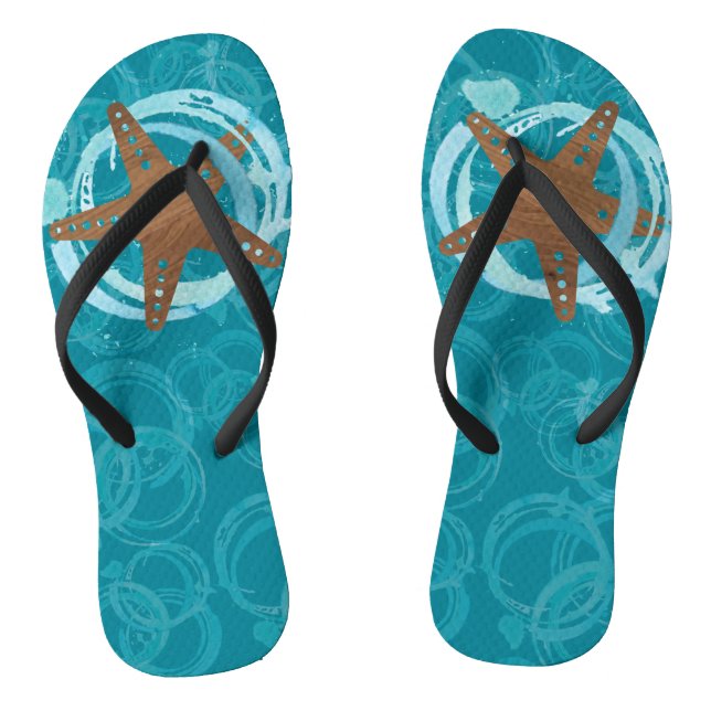 Aquamarine Starfish Flip Flops (Fußbett)