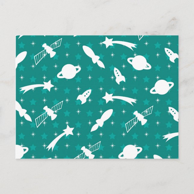 Aquamarine Sternenweltraum-Raumfahrtplaneten Postkarte (Vorderseite)