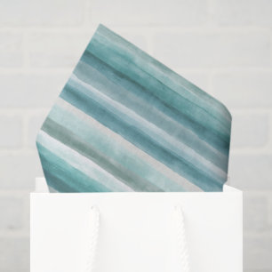Aquamarine Streifen - Gewebe für Wasserfarben Seidenpapier