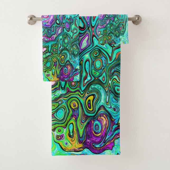 Aquamarine Super Abstrait Retro Liquid Swirl (En situation)