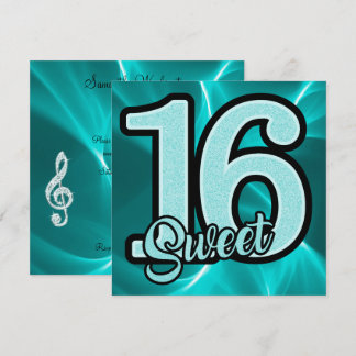 Aquamarine Süße der Mädchen 16 Geburtstag Einladung