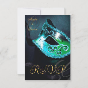 Aquamarine Swirl Masquerade Maske UAWG Einladung