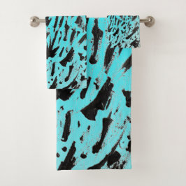 Aquamarine Tierausdruck Abstrakt Badhandtuch Set
