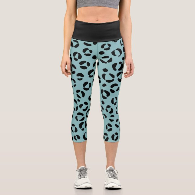 Aquamarine Tierausdrucke Capri Leggings (Vorderseite)