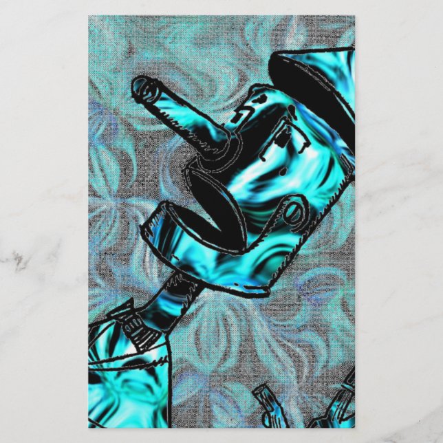 Aquamarine Tin Man Stationery Briefpapier (Vorderseite)