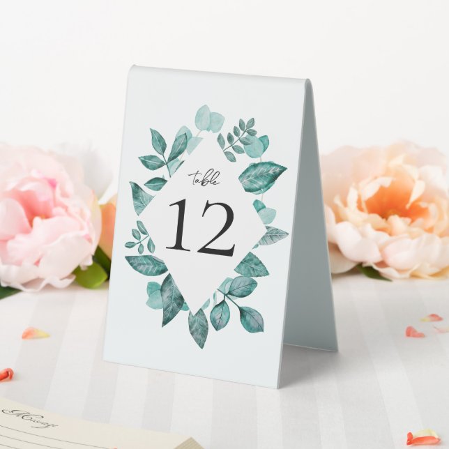Aquamarine Tischnummer Grüne Hochzeit Tischaufsteller (In Situ (Hochzeit))