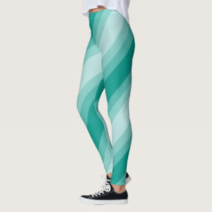 Aquamarine Töne Streifen Vorlage Womens Modern Ele Leggings